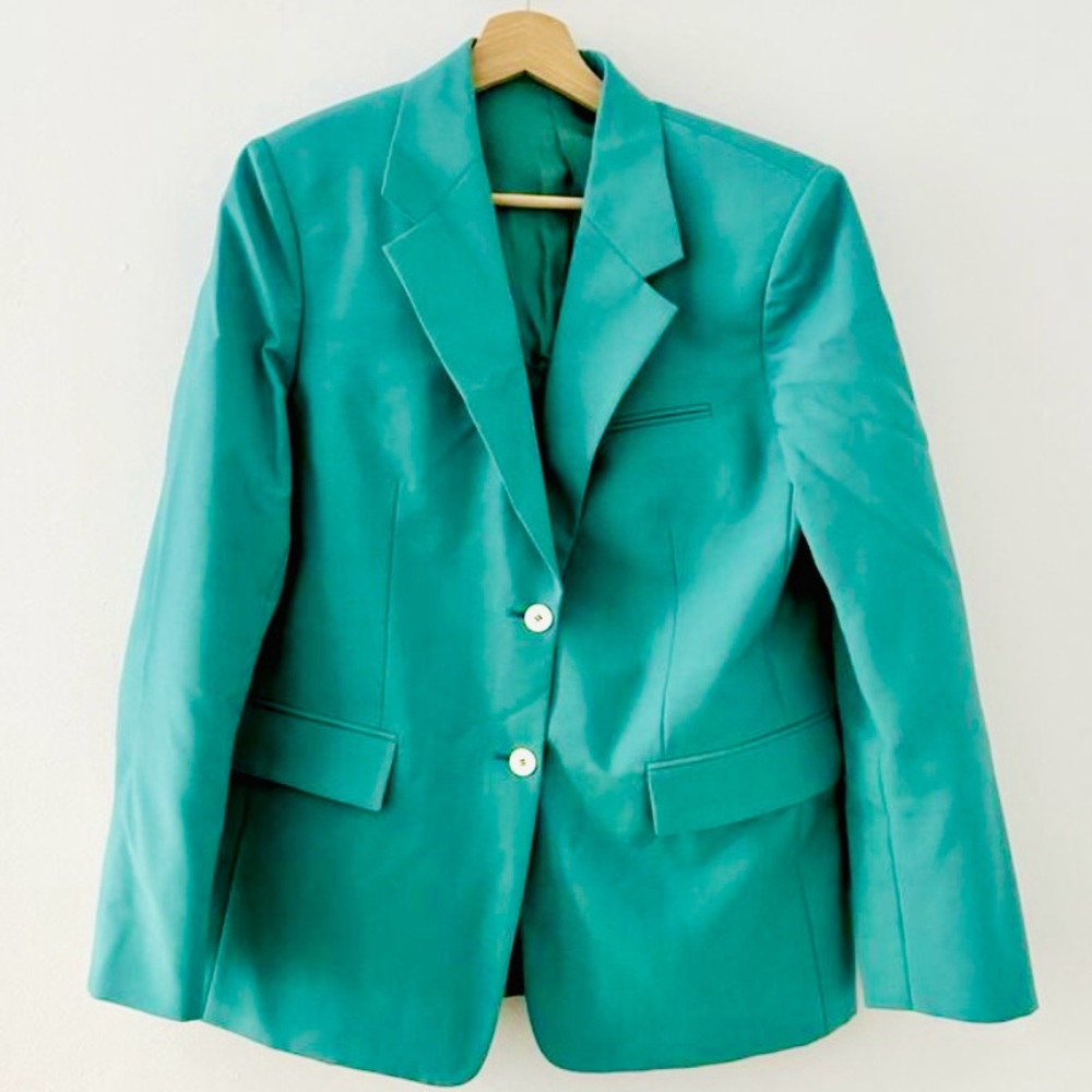 NWTS Lanvin Single Breasted Tailored Jade Mohair Blazer